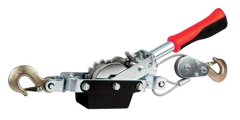 Performance Tool W4003 Compact Power Puller 1 Ton Capacity Winch, 6' Aircraft Cable, Removable Handle & Carrying Case for Easy Storage And Portability - Image 1